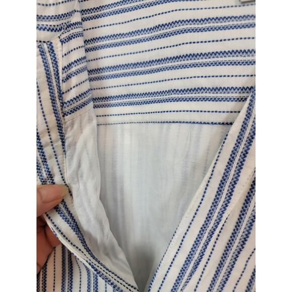 J. Crew Mercantile Belted Shirt Dress Women's Small Blue White Striped Lined - Picture 5 of 6